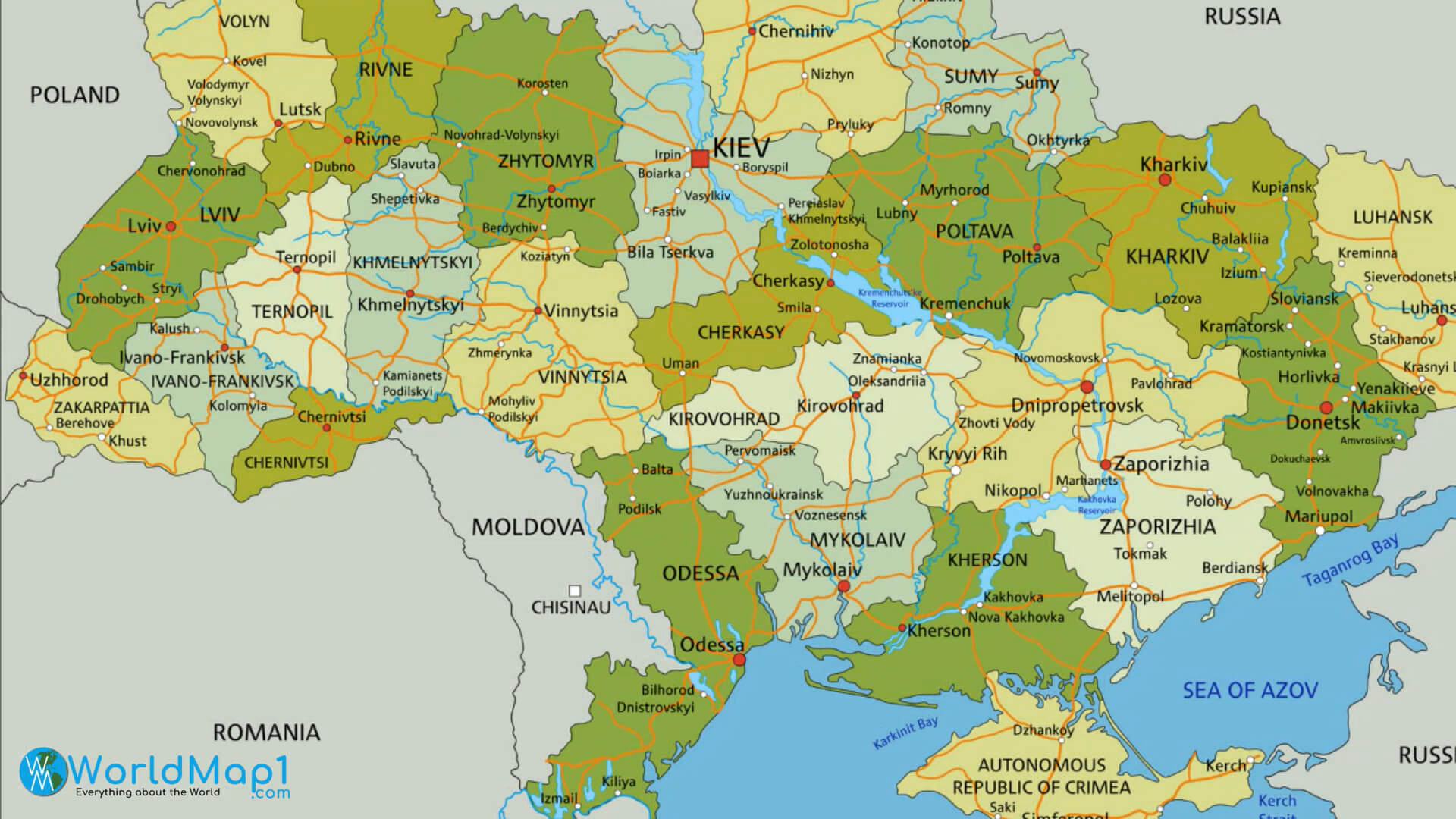 Karte von Kiew und Odessa